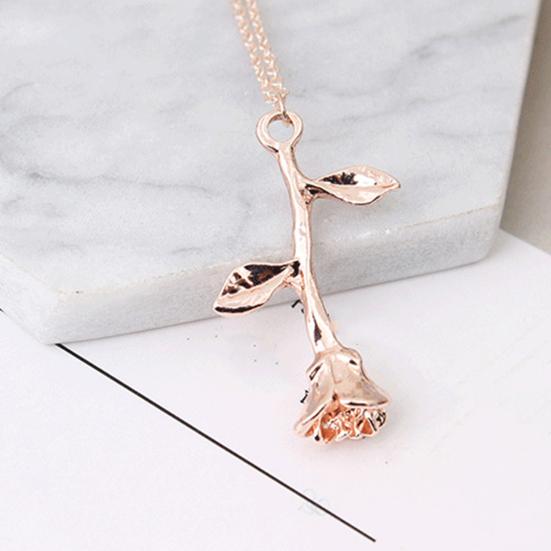 Necklace Unique Rose Flower Design Women Chain Necklace