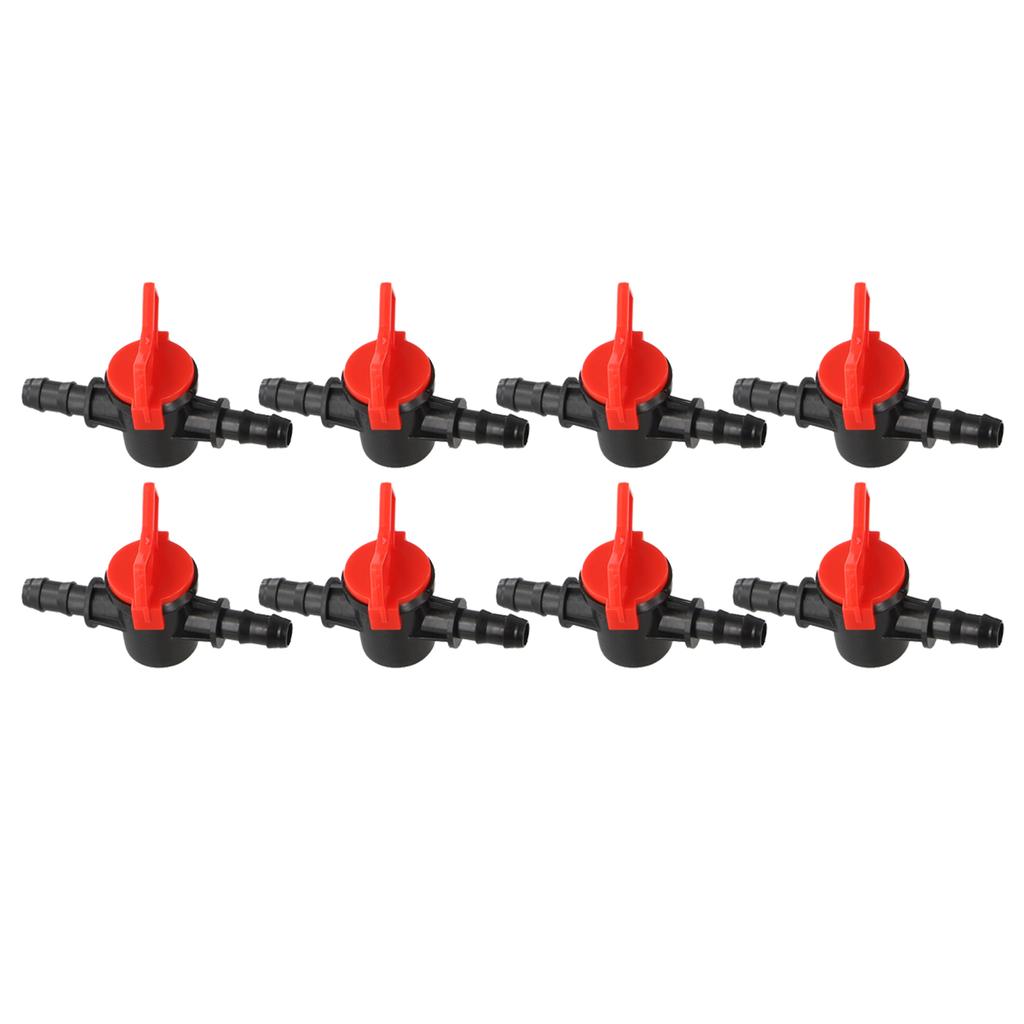8Pcs Straight Through Switch Valve Garden Hose Faucet Irrigation Water Valve 8/11mm Pipe Drip Hose Connector Shut-Off Switch