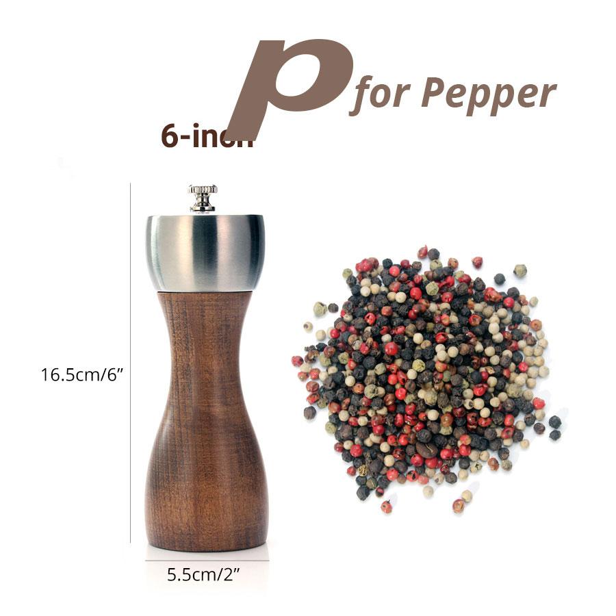 Beech pepper salt grinder and pepper pepper sea salt pepper precision carbon steel rotor