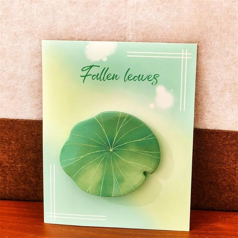 30 листов Блокноты для заметок с зелеными листьями Простые наклейки для скрапбукинга Школьные принадлежности Почтовые самоклеящиеся заметки Офисная канцелярия
