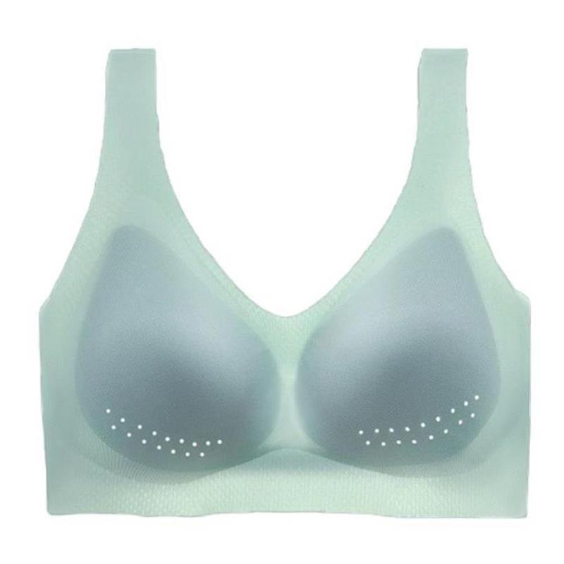 Women's Seamless Ice Silk Sleep Bra: Super Thin, Breathable, Plus Size, No Wire, Beautiful Back, Summer Comfort