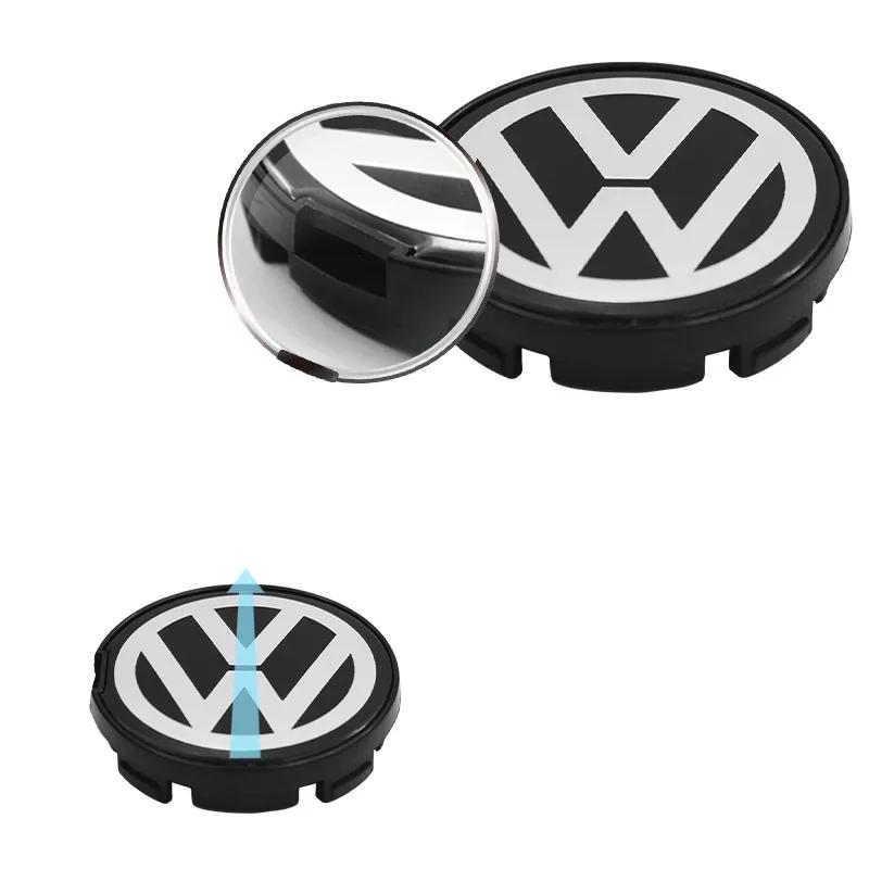 DKRSE1 4PCS 55mm 65mm car modeling wheel hub center cap badge hub cap suitable for VW Volkswagen Golf Sharan Tiguan Passat Accessories