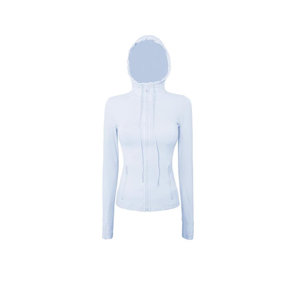 Женский высокоэластичный костюм для йоги с капюшоном: Весенне-осенний топ для бега и профессиональная спортивная куртка