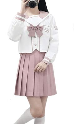 Наш подлинный костюм для косплея Ouran Sailor Rainbow с длинным и коротким рукавом, с бантом и носками, размер рукава [CAWILXHA] Униформа, Рукава, Цвета, Униформа,