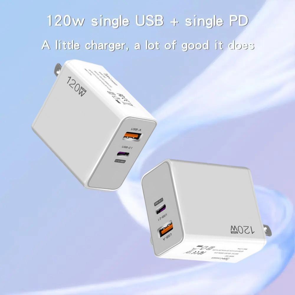 120W USB Fast Charger With Type C Cable Fast Charging Adapter For iPhone PD Cell Phones Quick Charger