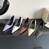 2025 Spring and Autumn New Fashion Versatile Pointed Satin Surface Light Mouth Small Heel Single Shoes