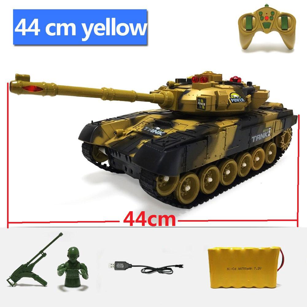 1/16 2.4G Радиоуправляемый Внедорожный Гусеничный Танк Световые Эффекты Может Стрелять Боевая Модель Гусеничной Машины на Пульте Управления Игрушки для Детей Подарок Мальчику на День Рождения