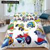 Kid Excavator Duvet Cover Tractor Truck Bedding Set Construction Vehicle Cartoon Comforter Cover Crane Car Polyester Quilt Cover