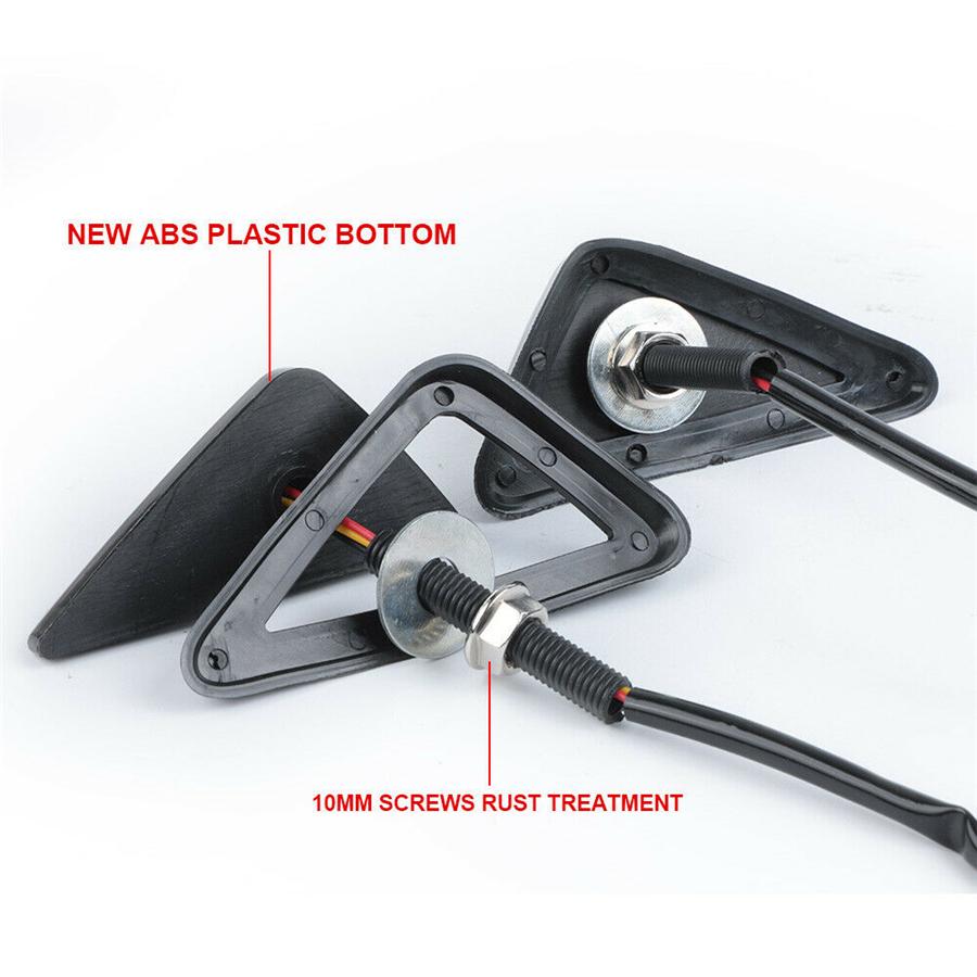 2Pair Motorcycle Triangle Led  Drl Running Indicator Light Turn Signal Braking Tail Light  Flush Mount  For Yamaha Honda