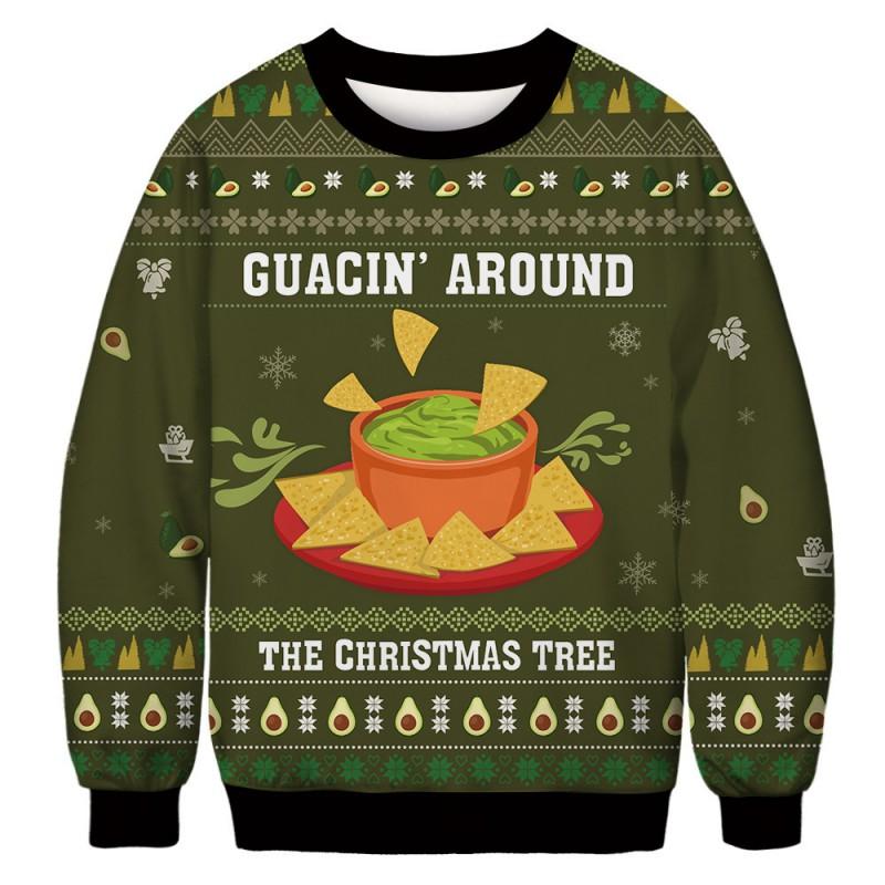 Grinch Christmas Cartoon Print Crew Neck Sweatshirt Men Women Casual Long Sleeve Top