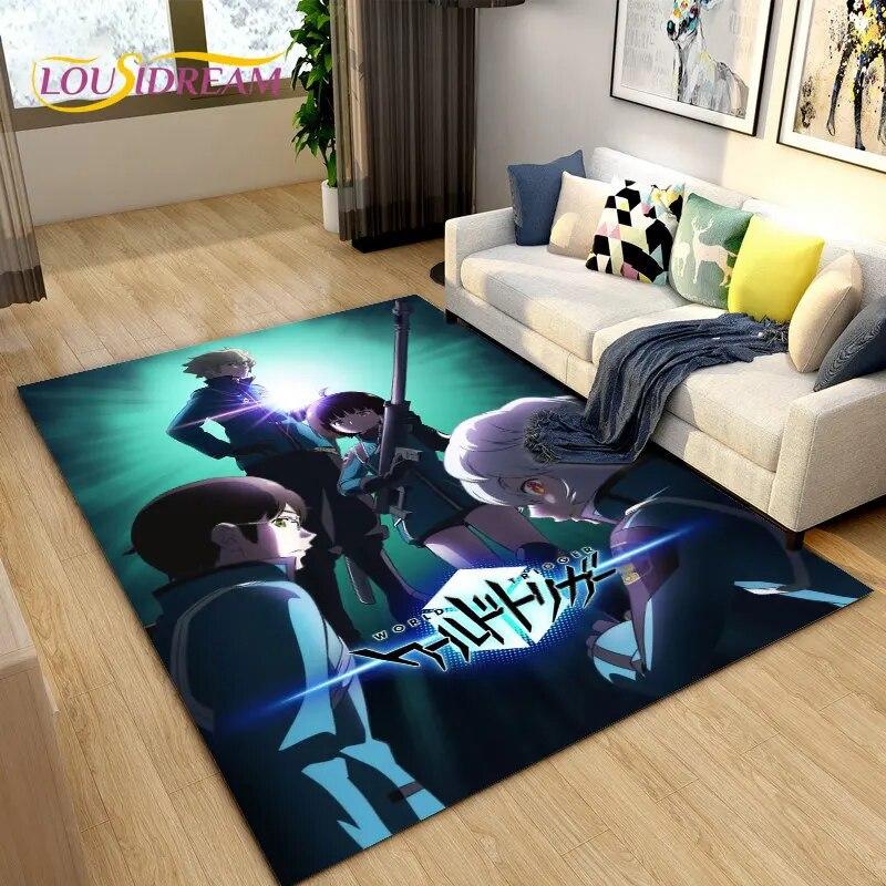World Trigger Аниме Мультфильм Коврик, Коврик для гостиной Спальня Диван Коврик Украшение, Дети играют Нескользящий напольный коврик