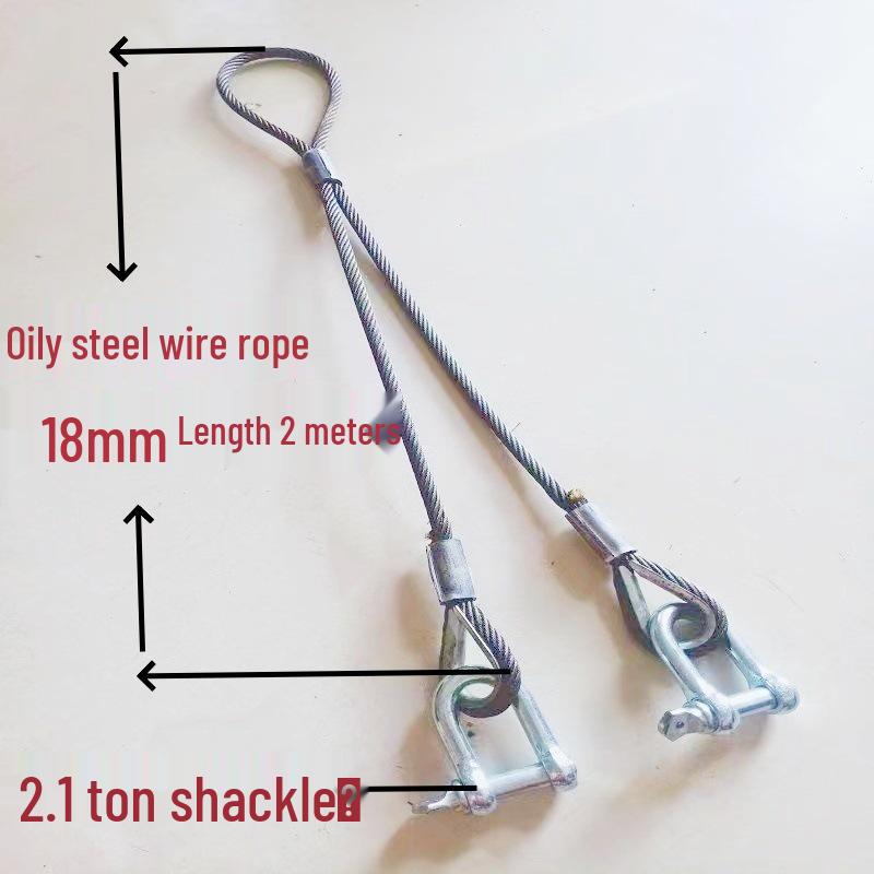 Двухветвевой строп из плетеного стального каната с крюками для такелажа при обслуживании кранов