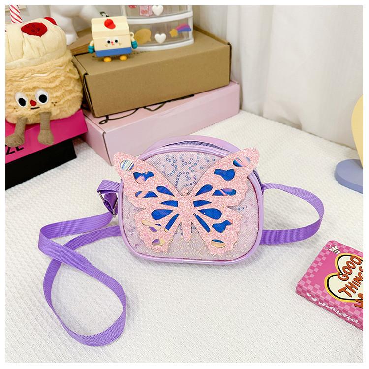 Bow Sparkling Decoration Solid Color Children Shoulder Bag For Use Daily