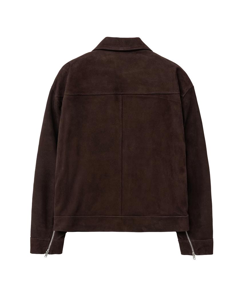 Sperone [Real Leather] Premium Goat Lamb Suede Layer Jacket (Dark Brown)