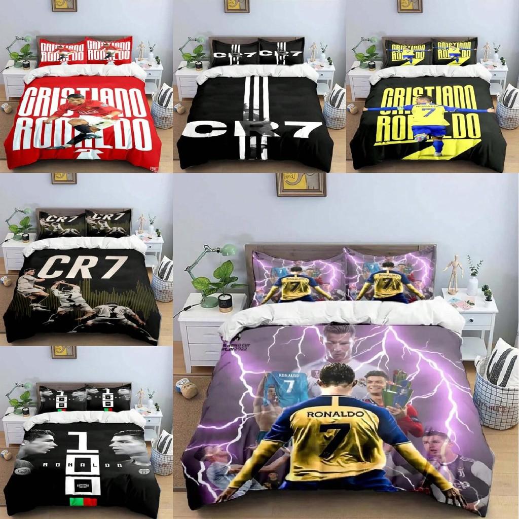 Футбольный комплект постельного белья с цифровой 3D-печатью Роналду из мягкого материала для использования в спальне и в качестве идеи для подарка