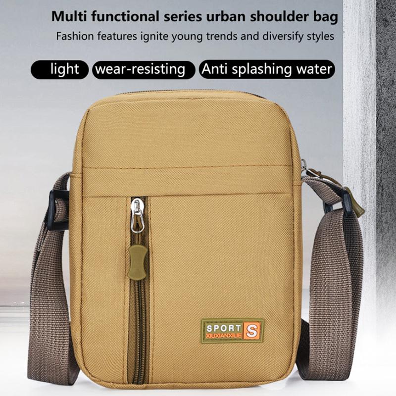Мужская сумка через плечо для бизнеса и отдыха, большая вместимость, портативная сумка, многослойная, водонепроницаемая, летняя, мужская сумка через плечо