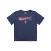 X MLB T-Shirt Boston Red Sox Logo Color Block Casual Printed Short Sleeve Kids Tops Navy-Blue 3Z3B7SAHG-BOS