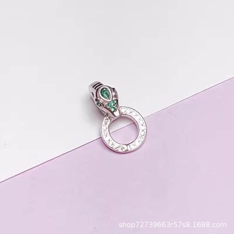 «Двойное кольцо из стерлингового серебра S925, соединительная пряжка своими руками для цепочки с подвеской из нефритового жемчуга»