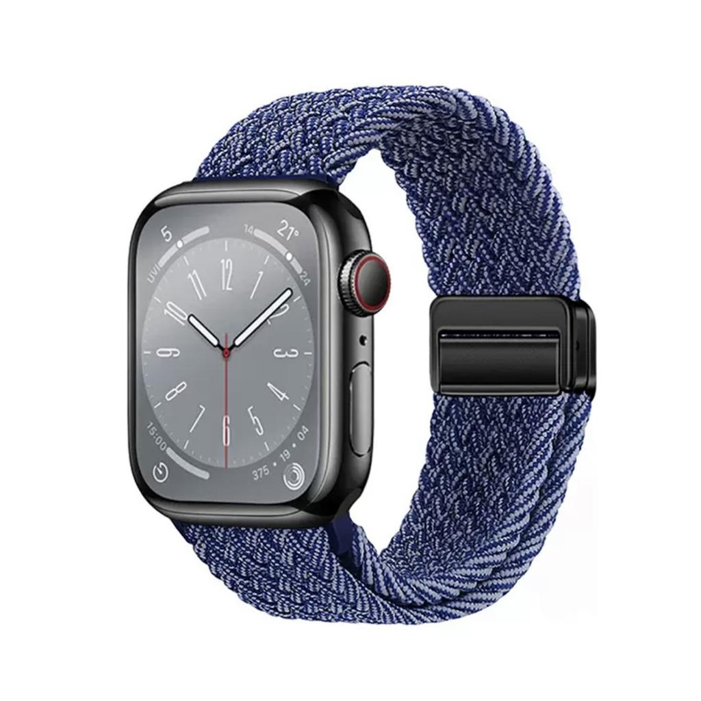 Magnetic Nylon Strap Adjustable Buckle for Apple Watch Strap Ultra2 49mm 45mm 44mm 41mm 40mm 38mm Band for Apple Watch Band iWatch 9 8 7 6 5 4 3 2 SE