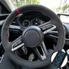 Auto Interior Accessories Hand Stitched Breathable Suede Leather Steering Wheel Cover For Mazda 3 Axela CX-30 MX-30 2019- 2022
