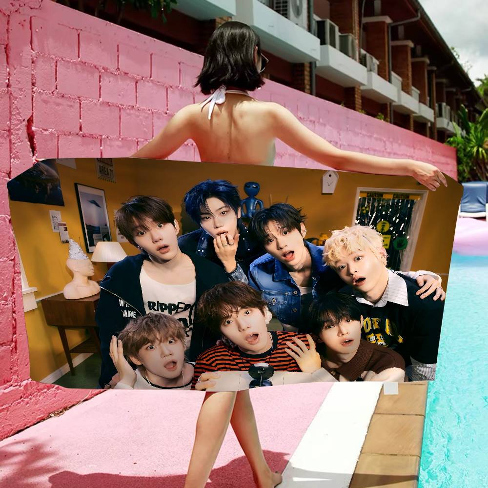 Kpop T-Tomorrow X T-Together TXT Микрофибра Пляжное полотенце Впитывающее Быстросохнущее Мягкое Йога Плавание Курорт Альпинизм Полотенце