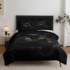 3pcs Cool Black Cat Digital Printed Bedding Gift (1 Duvet Cover, 2 Pillowcases, No Core) or Bedrooms, Guest Rooms