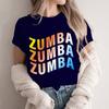 Women Summer Tee Zumba Letter Printed T Shirt - Fashion Short Sleeve Top