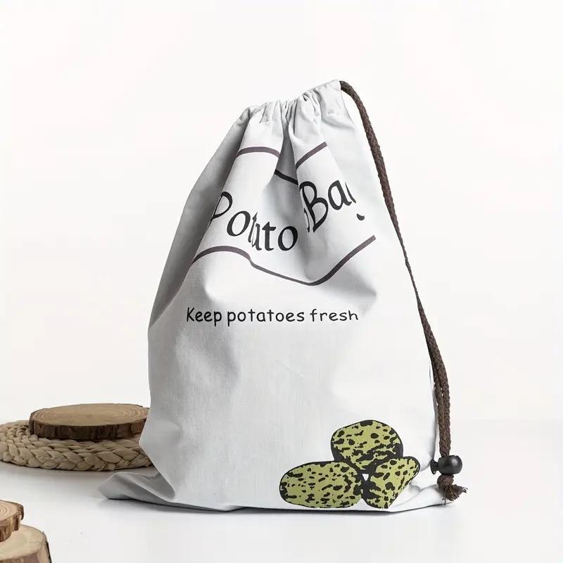 Potato Onion Storage Bag Keep Fresh Vegetable Fruit Organizer Drawstring Canvas Bags Reusable Sacks Holds Keeper Large Capacity