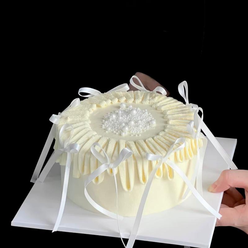 Simulation Ballet Ribbon Candlestick Butterfly Heart-shaped Flower Birthday Cake Model Window Sample Display Photography Props