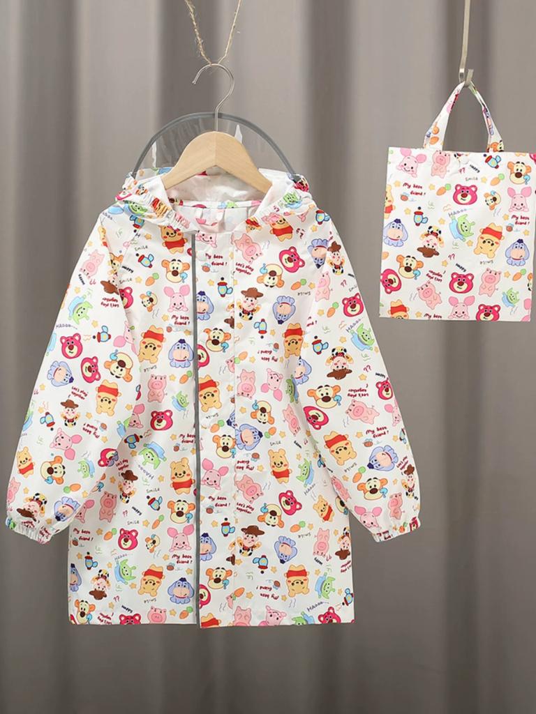 2026 New Model Strawberry Bear Raincoat for Children and Adults, Parent-Child Rain Poncho, Long Full-Body Rain Protection, Lightweight and Waterproof