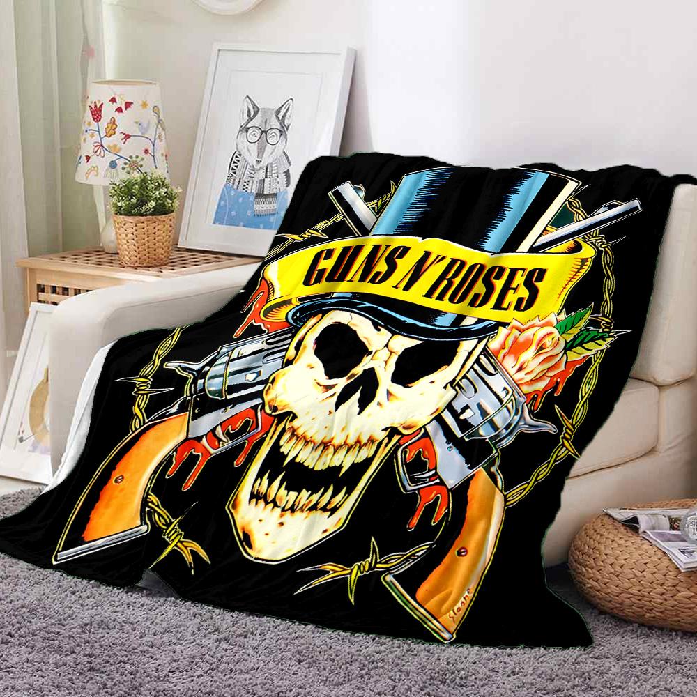 Guns N' Roses Flannel Blanket Throw Blanket Soft Warm Sofa Bed Camping home Decor Unique Christmas Gift C926516