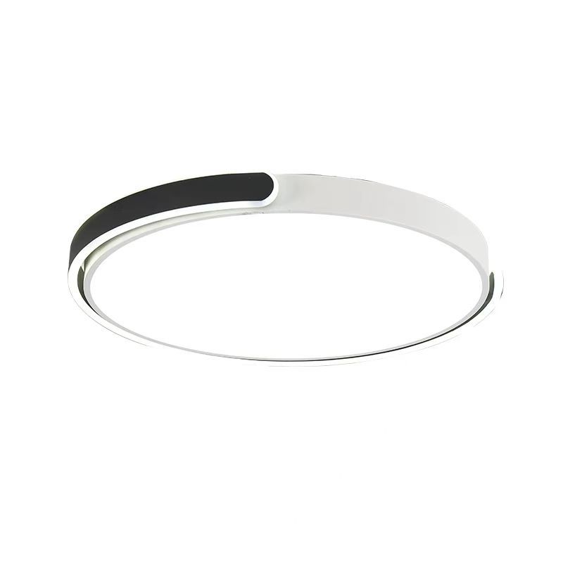 Современный простой круглый белый черный потолочный светильник скандинавского типа с регулируемой яркостью для спальни, гостиной, кабинета, домашнего декора, светодиодные потолочные светильники