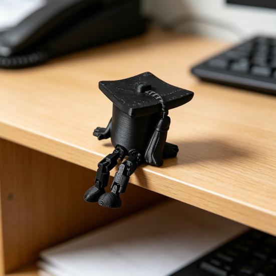 Миниатюрная фигурка выпускной шапочки, напечатанная на 3D-принтере, Маленькая фигурка выпускной шапки с болтающимися ножками для дома, полки, стола, Принадлежности для выпускной вечеринки