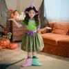 Хэллоуин Детский костюм для девочек Фея Динь-Динь Принцесса Чудесная Фея Зеленый Эльф Детский костюм Платье