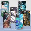 Чехол Genshin Impact Game для Apple Iphone 14 11 13 12 Pro Max Xr 7 8 + Se 2020 Xs 6 6s Plus 5 5S, черный силиконовый чехол для телефона