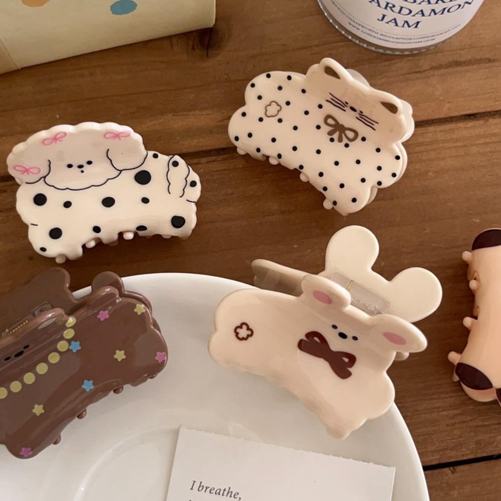 Корейский стиль Клетчатая заколка для собак Краб Щенок Пятнистая заколка для кошек Маленькая заколка для акулы Аксессуары для волос