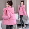 Осенне-зимнее женское пальто однотонное с капюшоном и большим карманом короткое свободное пальто утолщенная теплая студенческая куртка