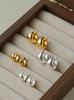 Classic Minimalist Triangle Huggie Earrings 925 Sterling Silver Chunky Wide Band Ear Buckle 18K Gold Plated Trendy Women's