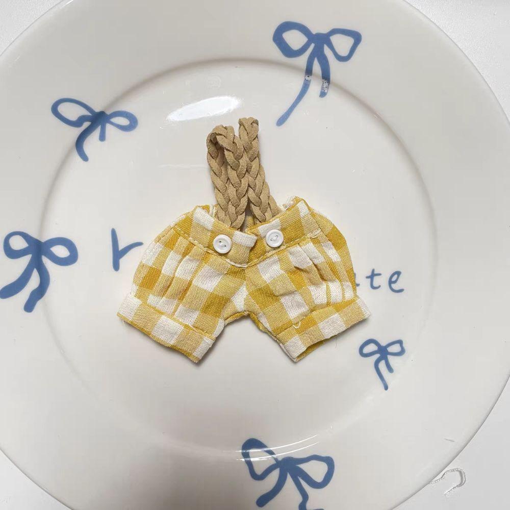 Одежда для мультяшной куклы ручной работы Клетчатый комбинезон Плюшевая одежда для куклы Памперсы Детский подарок