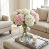 Hydrangea Macrophylla Artificial Hydrangea Flower Green Leaf Real Touch Simulation Colorful Hydrangea Handmade Luxury