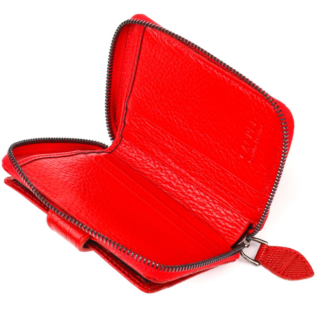 Яркое женское портмоне из натуральной фактурной кожи CANPELLINI Wallet 21495 Красное