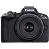 Беззеркальная камера Canon EOS R50 имеет однообъективный STM-объектив (черный) RF-S18-45мм F4.5-6.3 (обновление)