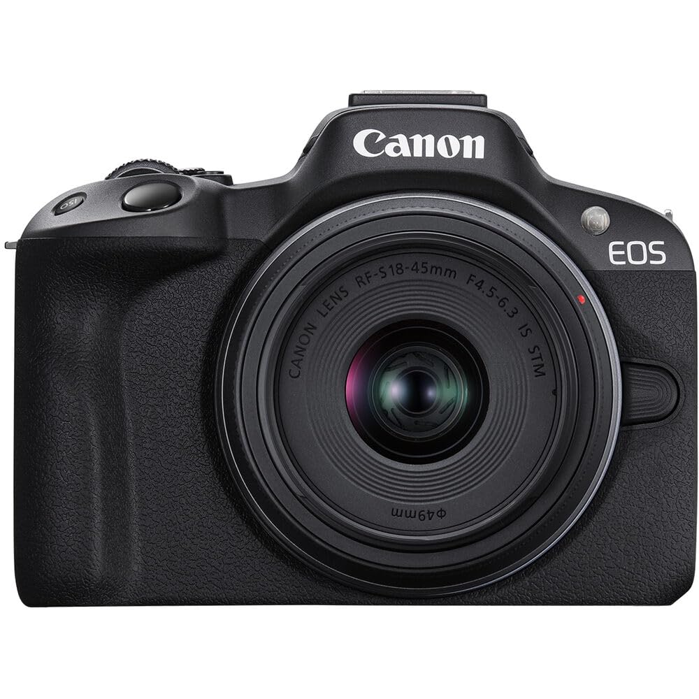 Беззеркальная камера Canon EOS R50 имеет однообъективный STM-объектив (черный) RF-S18-45мм F4.5-6.3 (обновление)