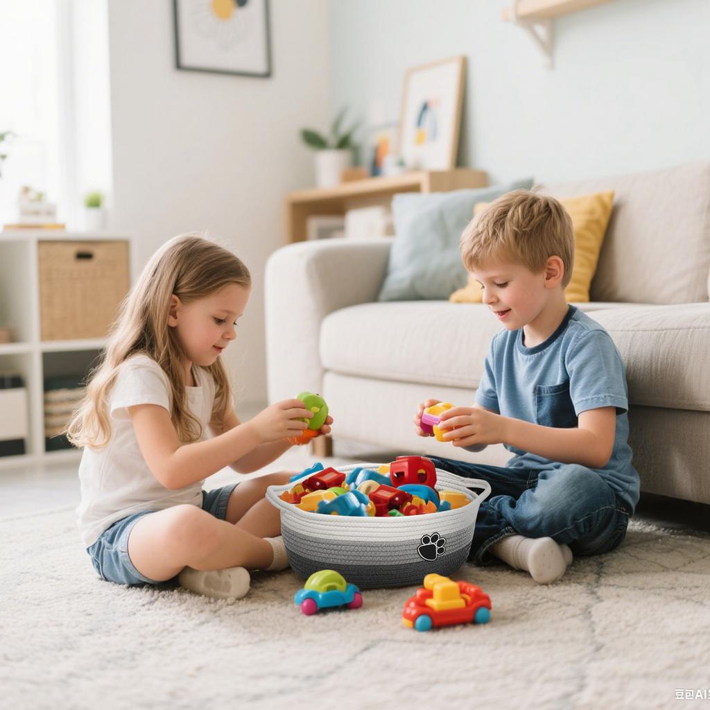 Dog Toy Basket, Toy Box And Bins For Dog Storage, Large Woven Rope Basket For Blanket Storage, Living Room, Bedroom