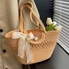 Французская соломенная сумка 2024 года, ручная плетеная сумка, пляжная сумка, нишевая ретро-пасторальная сумка