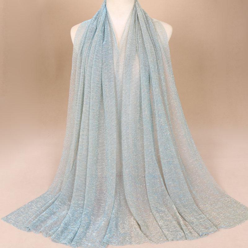 Autumn New Gold Thread Nylon Scarf For Women Girls Solid Color Sunscreen Scarves Soft Foulard Viscose Female Wrap Shawls