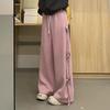 Женские розовые спортивные штаны с высокой талией на шнуровке и бантом - Японский стиль, Весна/Лето 2026