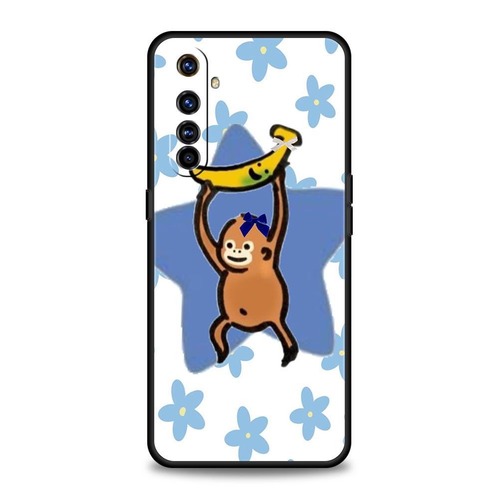 Чехол Обезьяна и Банан для Realme C67 C63 C55 C53 C35 C25 C21 GT 2 3 5 6 10 11 12 13 Pro Plus 5G Мягкий ТПУ Чехол для Телефона Fundas Сумка