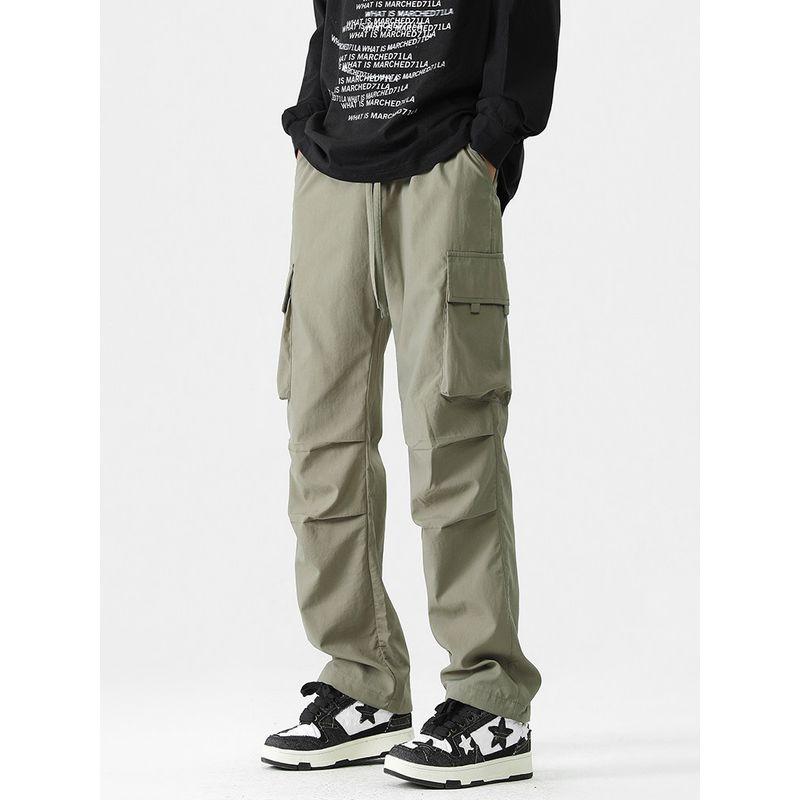 Wassup Straight-Leg Cargo Pants Loose Wide-Leg Men's 2024 New Trendy Brand Design Casual Couple Pants