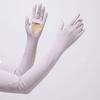 Solid Color Ice Silk Arm Sleeve Non-slip Sunscreen Sleeve Gloves Breathable Long Sleeve  Cycling